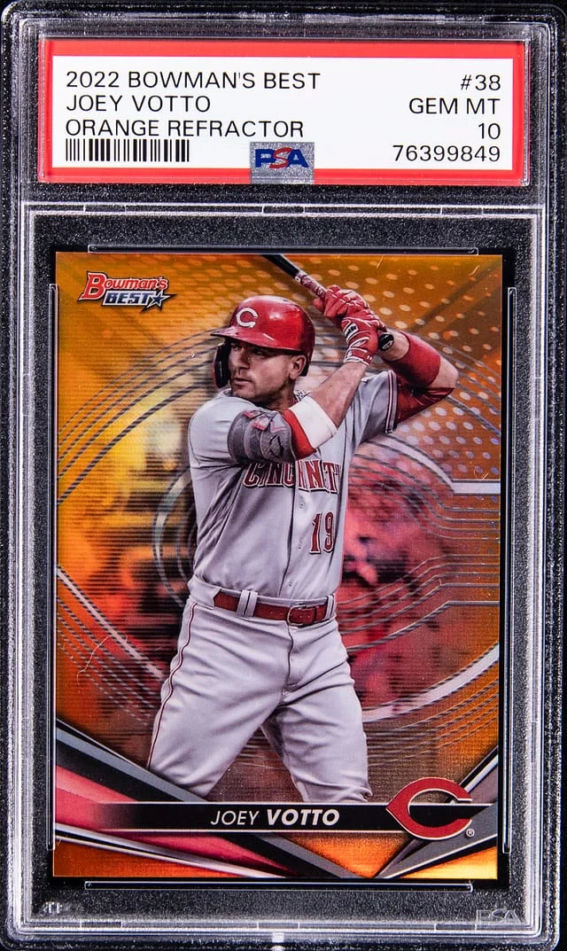 2022 Bowman's Best Joey Votto Orange Refractor #38 card image