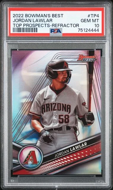 2022 Bowman's Best Jordan Lawlar Top Prospects Refractor #TP-4 card image