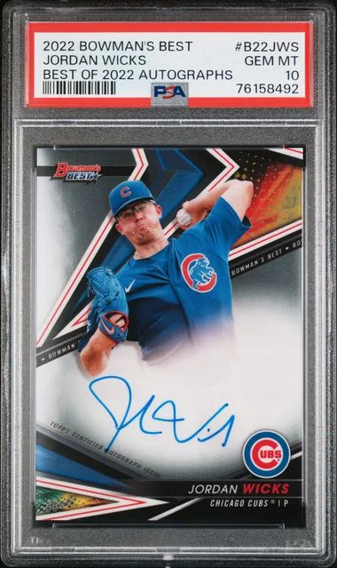 2022 Bowman's Best Jordan Wicks Best Of 2022 Autographs #B22JWS card image