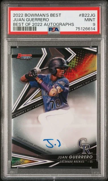 2022 Bowman's Best Juan Guerrero Of 2022 Autographs #B22-JG card image