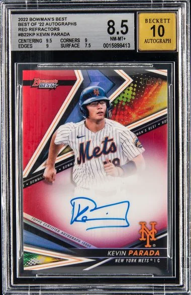 2022 Bowman's Best Kevin Parada Of '22 Autographs Red Refractors #B22Kp card image