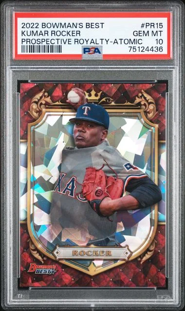 2022 Bowman's Best Kumar Rocker Prospective Royalty Atomic Refractor #PR-15 card image