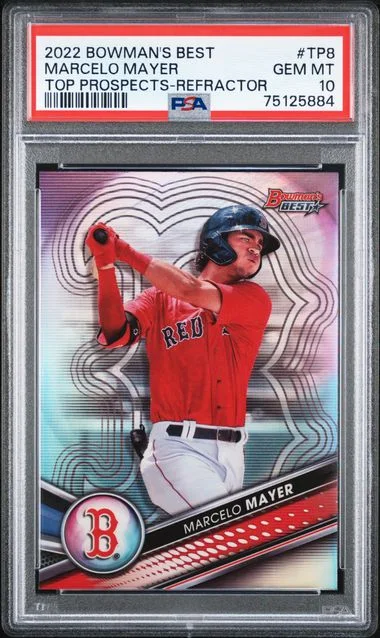 2022 Bowman's Best Marcelo Mayer Top Prospects Refractor #TP-8 card image