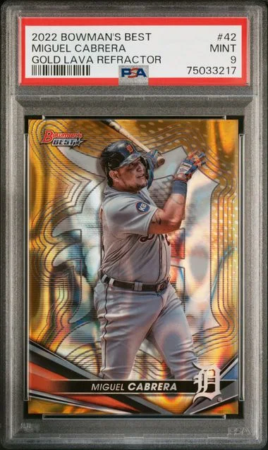 2022 Bowman's Best Miguel Cabrera Gold Lava Refractor #42 card image