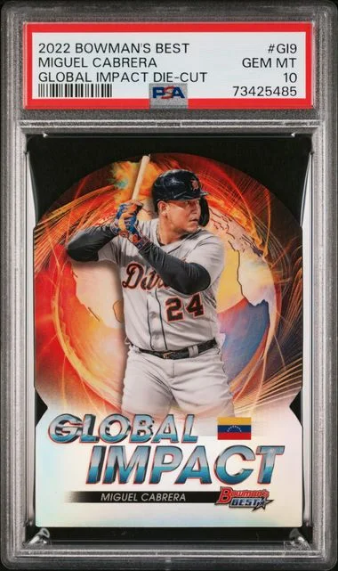 2022 Bowman's Best Miguel Cabrera Global Impact Die-Cut #GI-9 card image