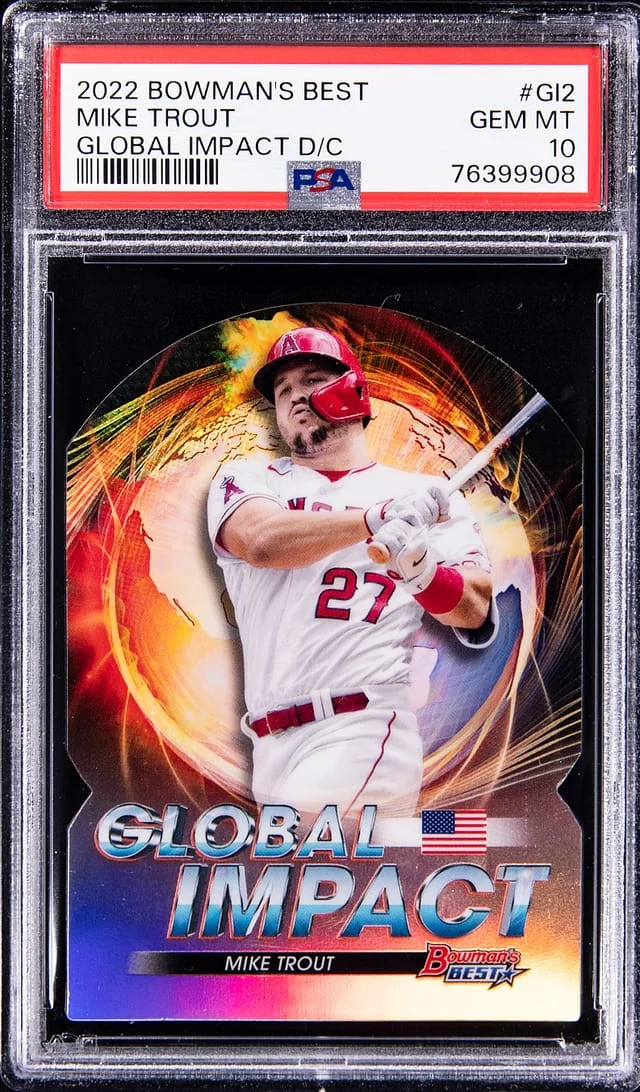 2022 Bowman's Best Mike Trout Global Impact Die-Cut #GI2 card image