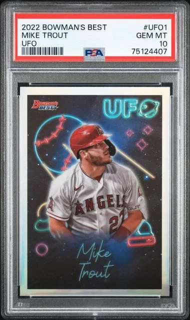 2022 Bowman's Best Mike Trout Bowman UFO #UFO-1 card image