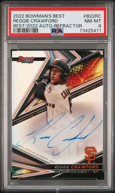 2022 Bowman's Best Reggie Crawford Of 2022 Autographs Refractor #B22- card image