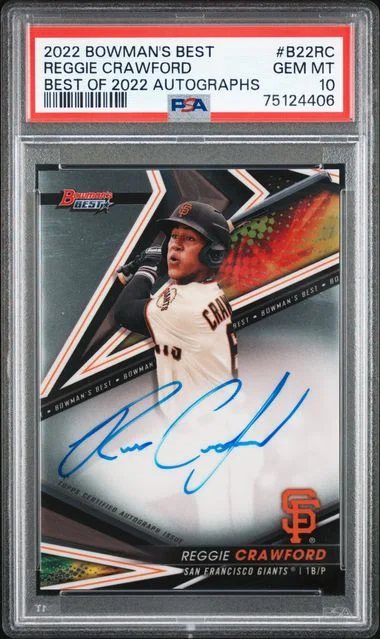 2022 Bowman's Best Reggie Crawford Best Of 2022 Autographs #B22RC card image