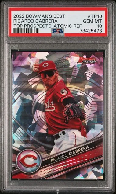 2022 Bowman's Best Ricardo Cabrera Top Prospects Atomic Refractor #TP-18 card image
