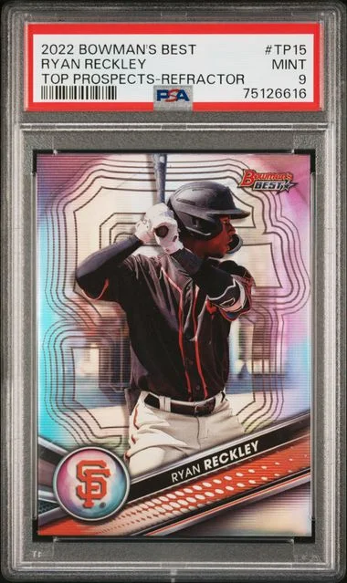 2022 Bowman's Best Ryan Reckley Top Prospects Refractor #TP-15 card image