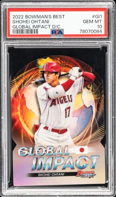 2022 Bowman's Best Shohei Ohtani Global Impact Die-Cut #GI1 card image