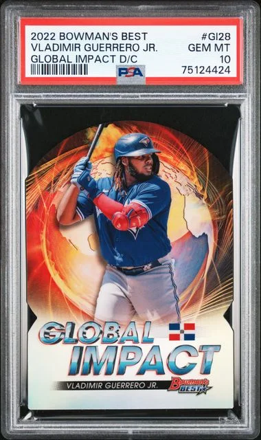 2022 Bowman's Best Vladimir Guerrero Jr. Global Impact Die-Cut #GI-28 card image