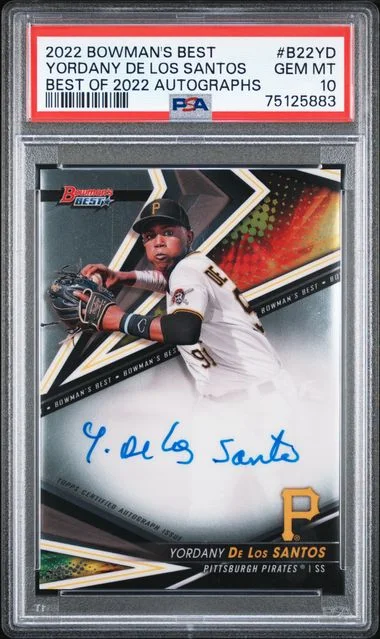 2022 Bowman's Best Yordany De Los Santos Of 2022 Autographs #B22Yd card image