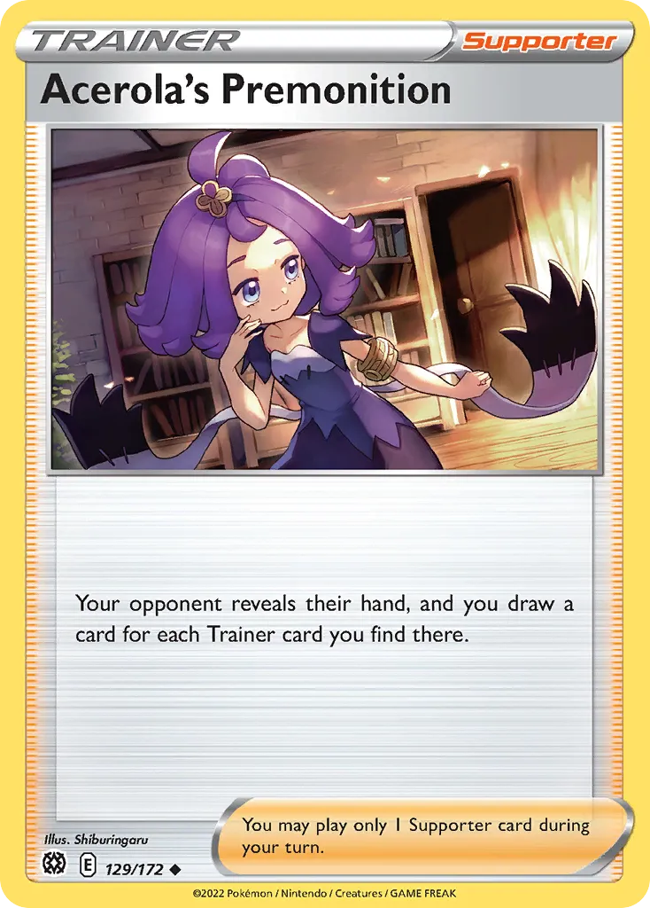 2022 Brilliant Stars Acerola's Premonition Uncommon #129/172 Uncommon card image