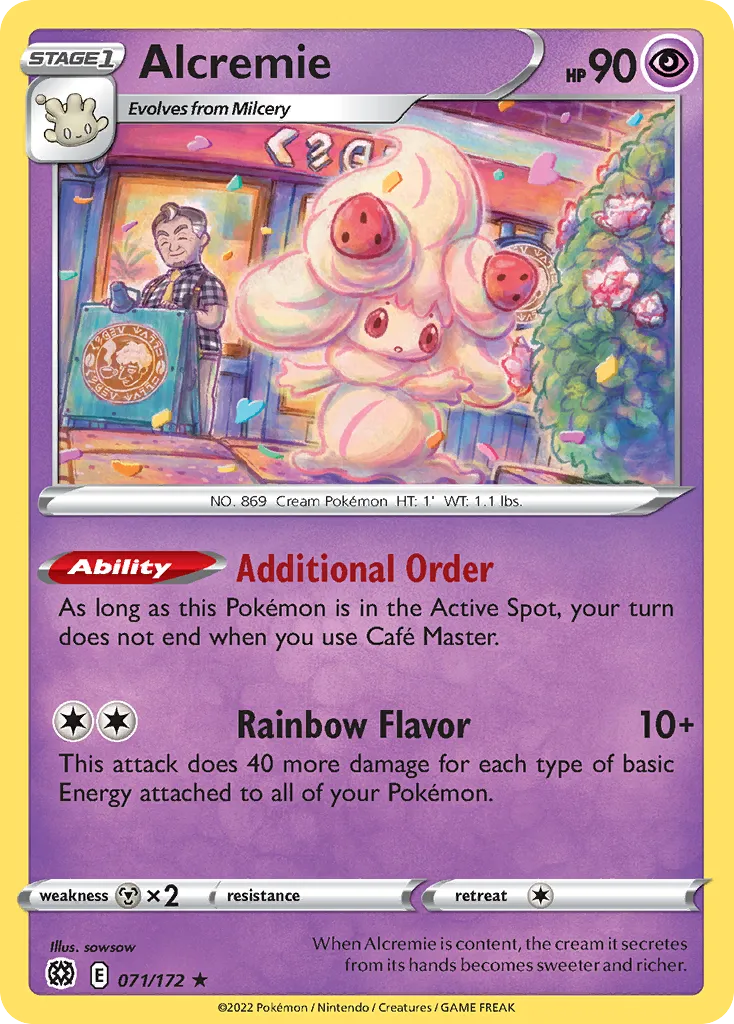 2022 Brilliant Stars Alcremie Rare #071/172 Rare card image