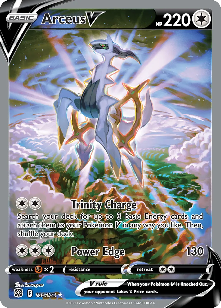 2022 Brilliant Stars Arceus V Rare Holo V #122/172 Rare Holo V card image