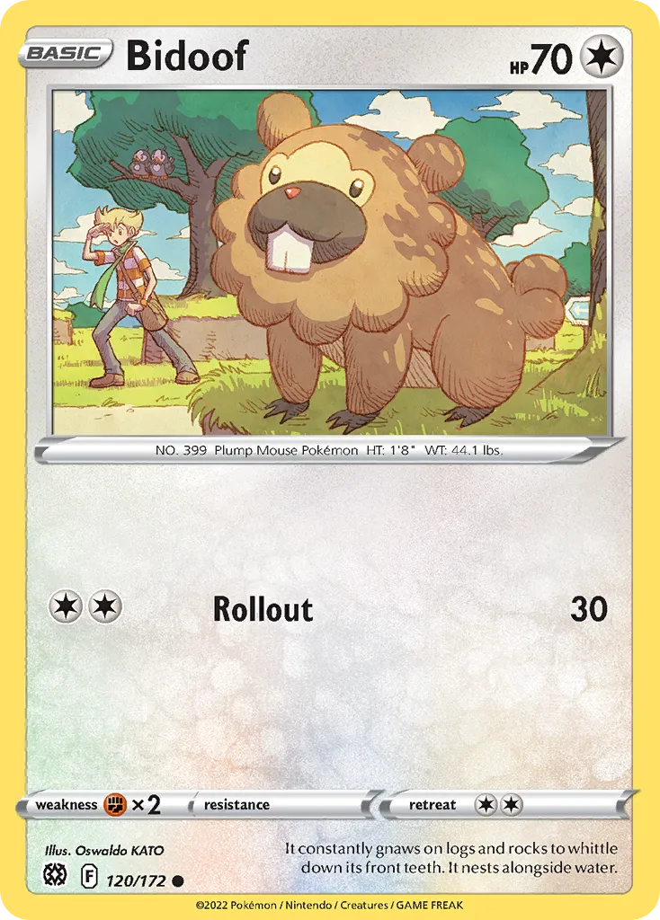 2022 Brilliant Stars Bidoof #120/172 Common card image
