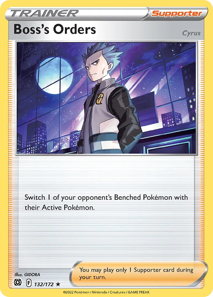 2022 Brilliant Stars Boss's Orders Rare Holo #132/172 Rare Holo card image