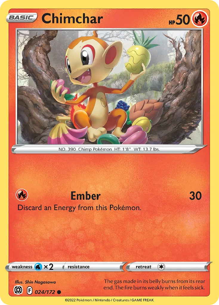2022 Brilliant Stars Chimchar #024/172 Common card image