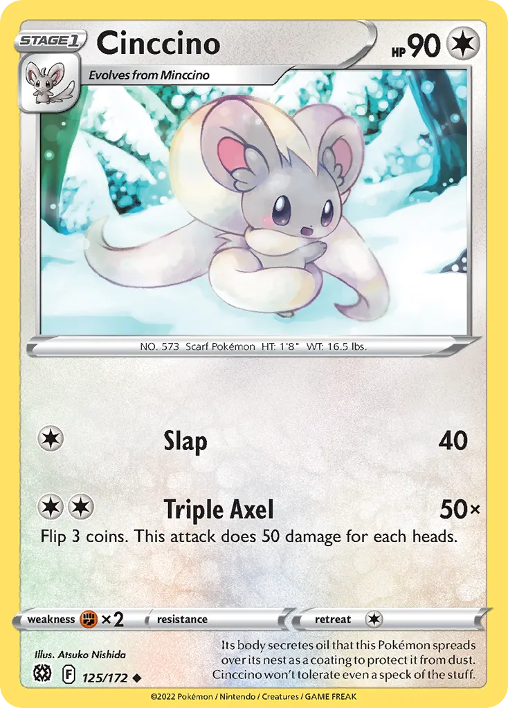 2022 Brilliant Stars Cinccino Uncommon #125/172 Uncommon card image
