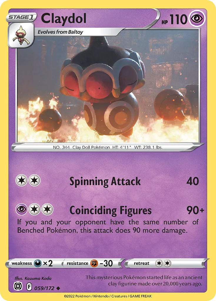 2022 Brilliant Stars Claydol Uncommon #059/172 Uncommon card image