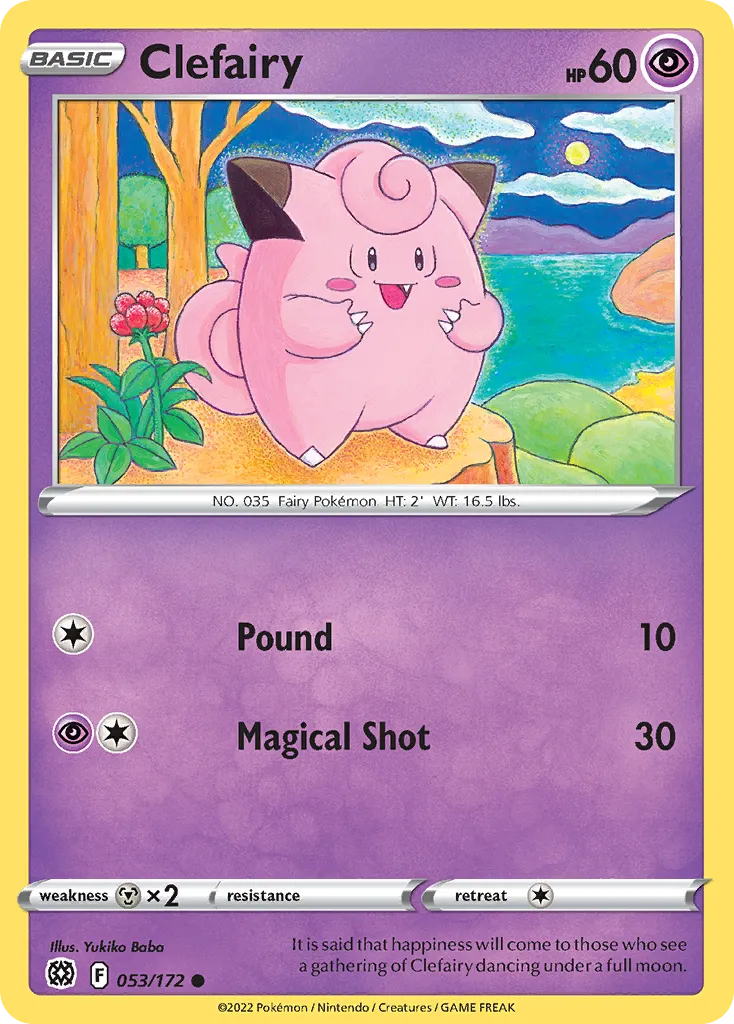 2022 Brilliant Stars Clefairy #053/172 Common card image