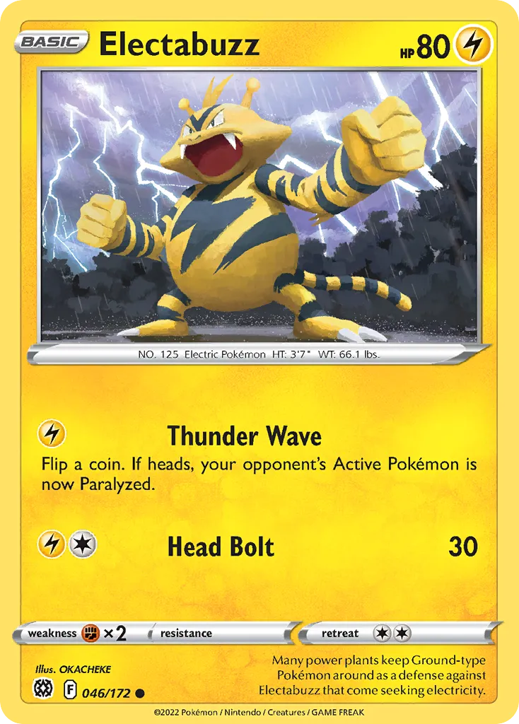 2022 Brilliant Stars Electabuzz Common #046/172 Common card image