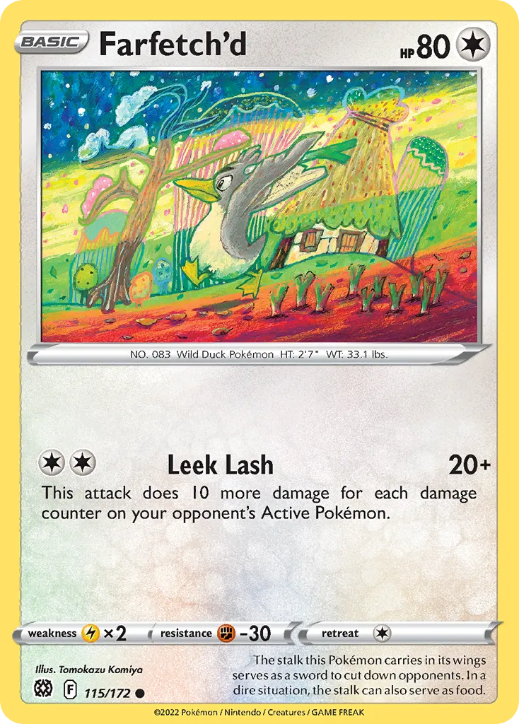 2022 Brilliant Stars Farfetch'd Common #115/172 Common card image