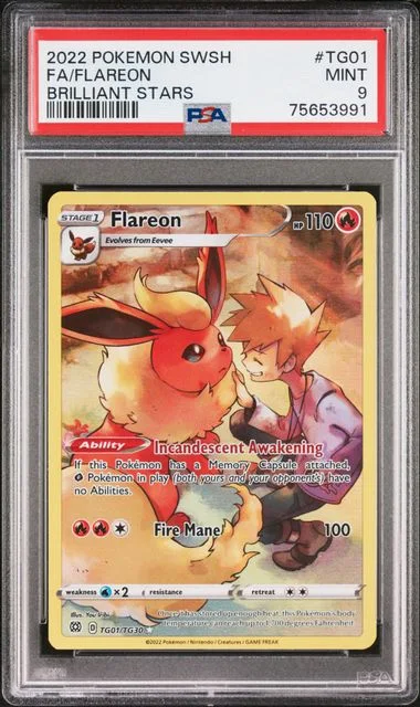 2022 Brilliant Stars Flareon #TG01 Unlisted card image