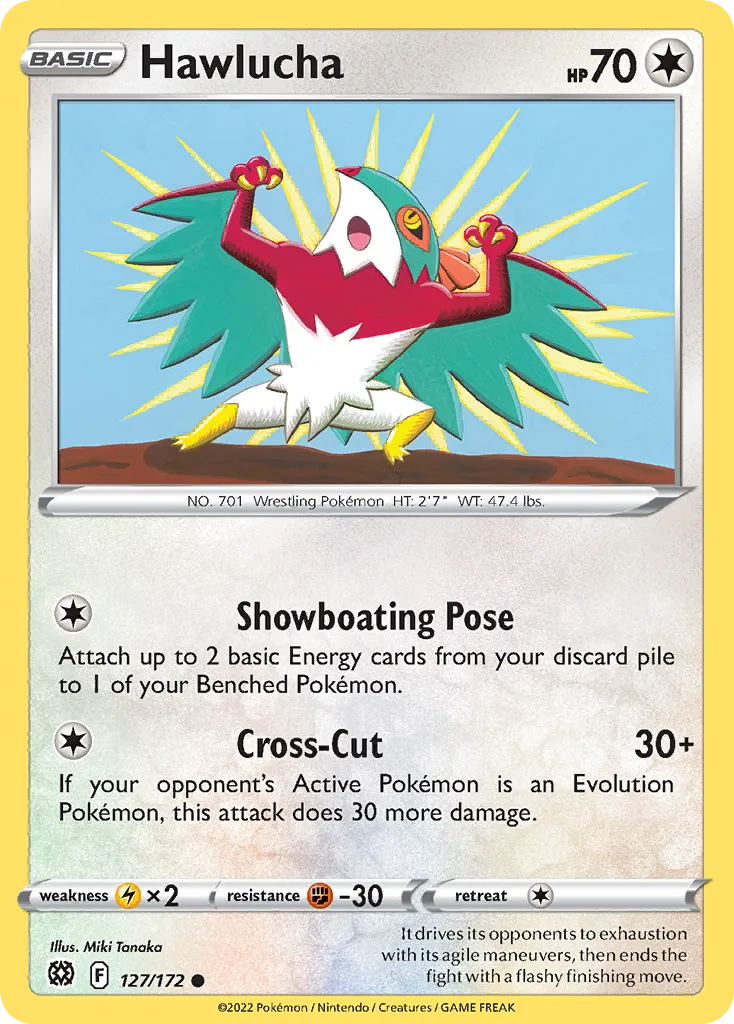 2022 Brilliant Stars Hawlucha #127/172 Common card image