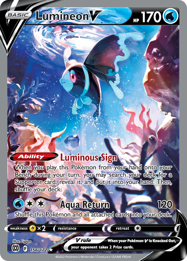 2022 Brilliant Stars Lumineon V #156/172 Rare Ultra card image