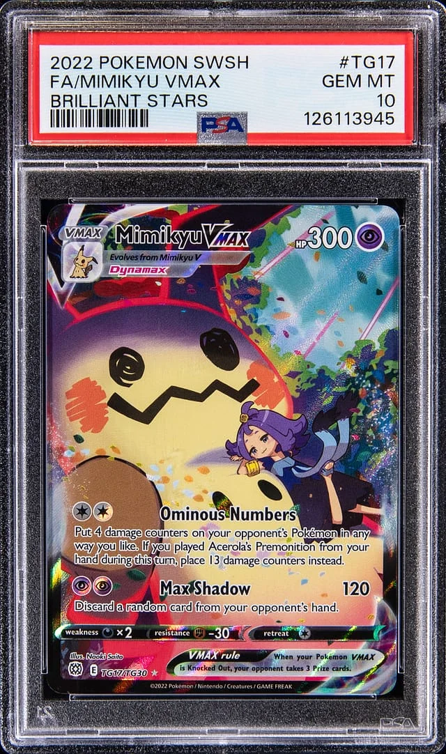 2022 Brilliant Stars Mimikyu VMAX #TG17 Unlisted card image
