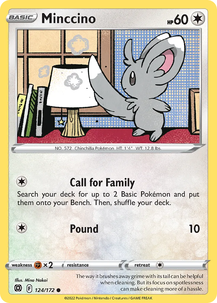 2022 Brilliant Stars Minccino #124/172 Common card image