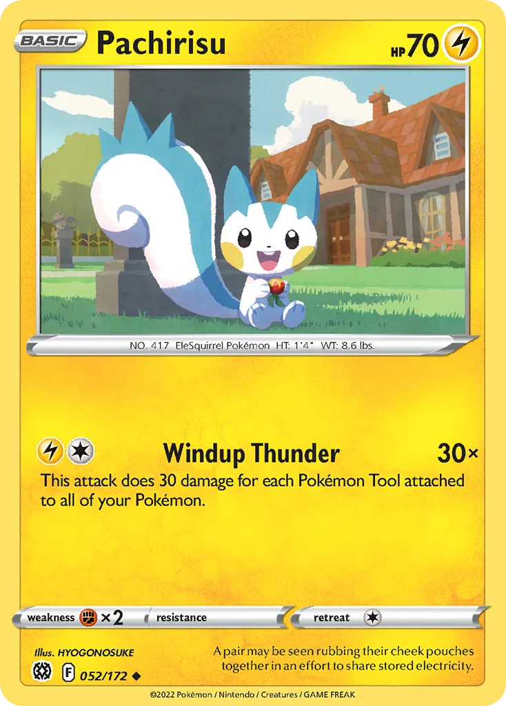2022 Brilliant Stars Pachirisu Uncommon #052/172 Uncommon card image