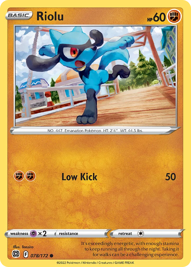 2022 Brilliant Stars Riolu #078/172 Common card image
