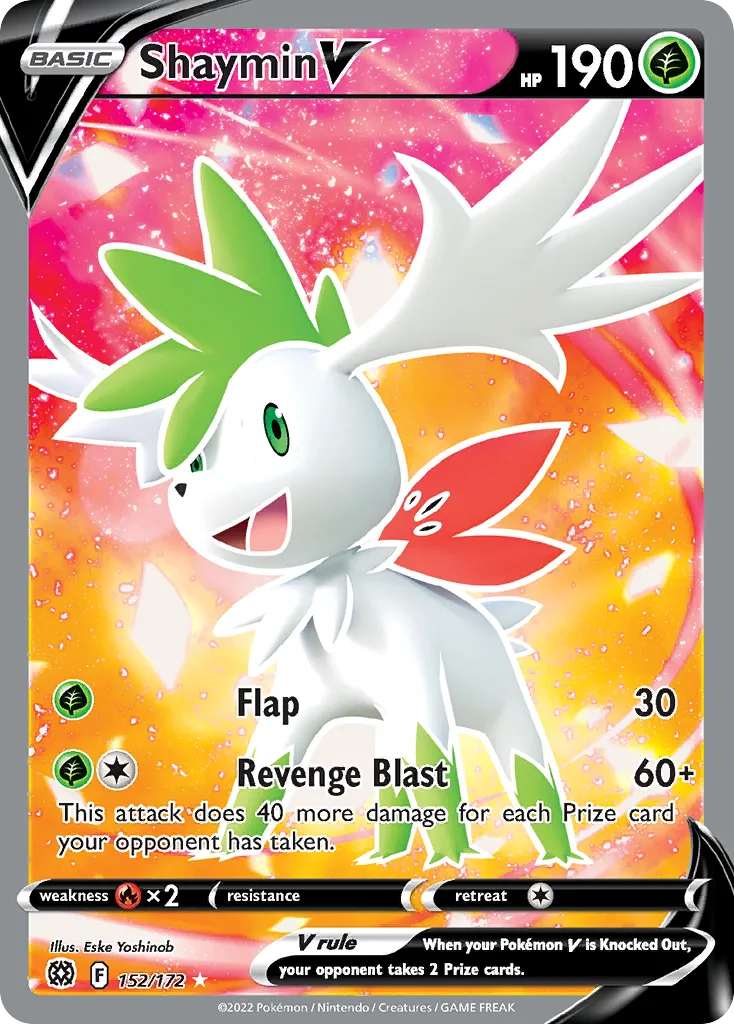 2022 Brilliant Stars Shaymin V Rare Holo V #013/172 Rare Holo V card image