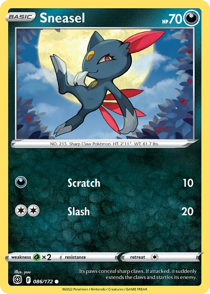 2022 Brilliant Stars Sneasel #086/172 Common card image