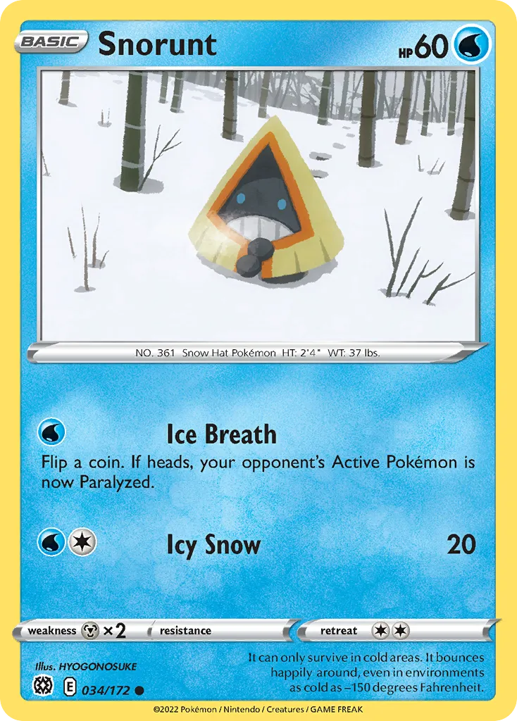 2022 Brilliant Stars Snorunt #034/172 Common card image