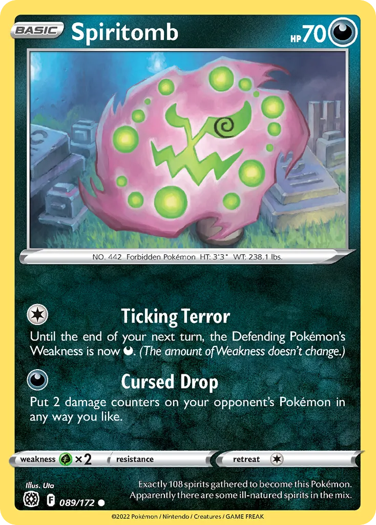 2022 Brilliant Stars Spiritomb #089/172 Common card image