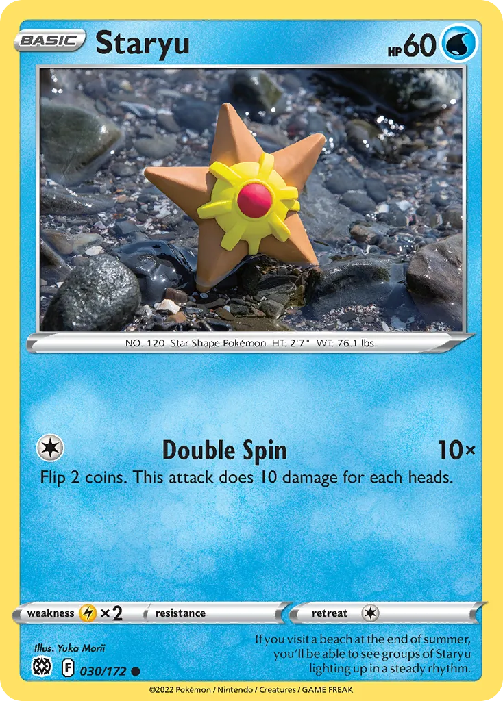 2022 Brilliant Stars Staryu #030/172 Common card image
