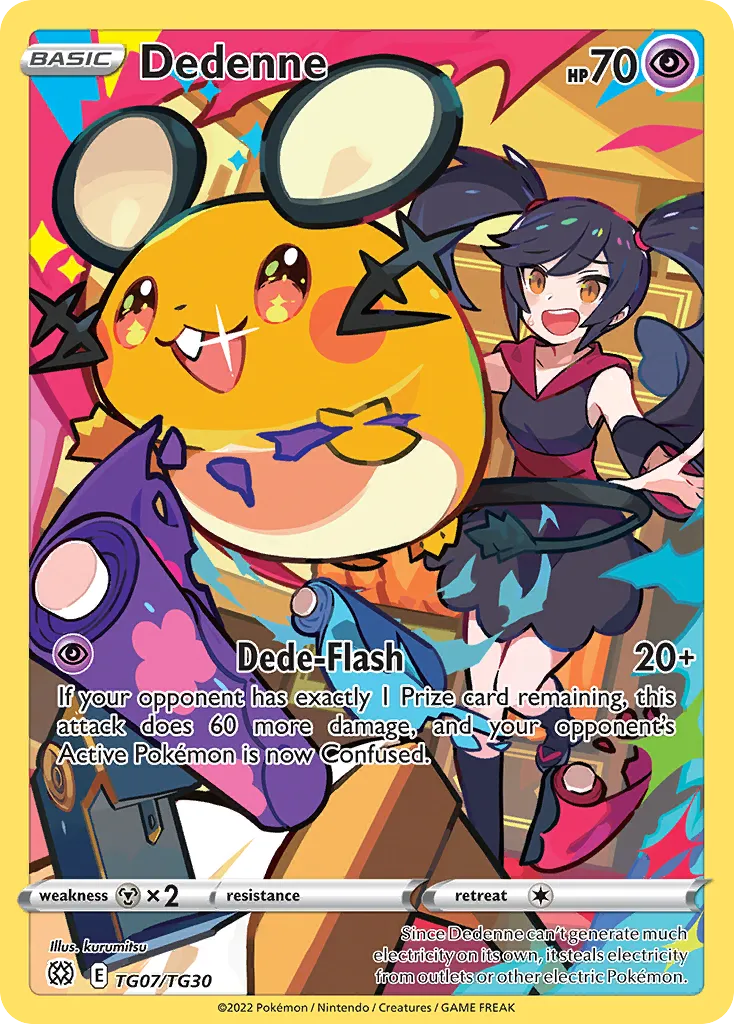 2022 Brilliant Stars Trainer Gallery Dedenne #TG07 Trainer Gallery Rare Holo card image