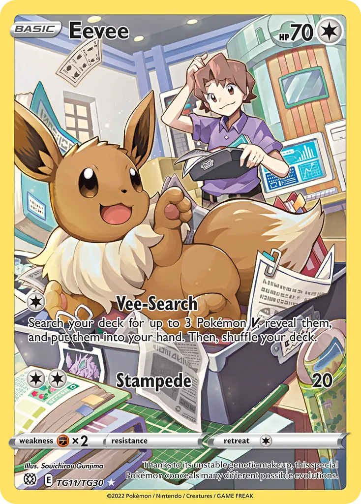 2022 Brilliant Stars Trainer Gallery Eevee #TG11 Trainer Gallery Rare Holo card image