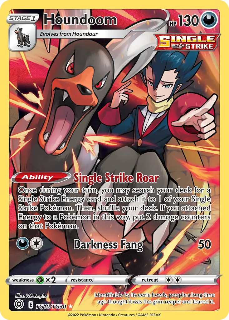 2022 Brilliant Stars Trainer Gallery Houndoom #TG10 Trainer Gallery Rare Holo card image