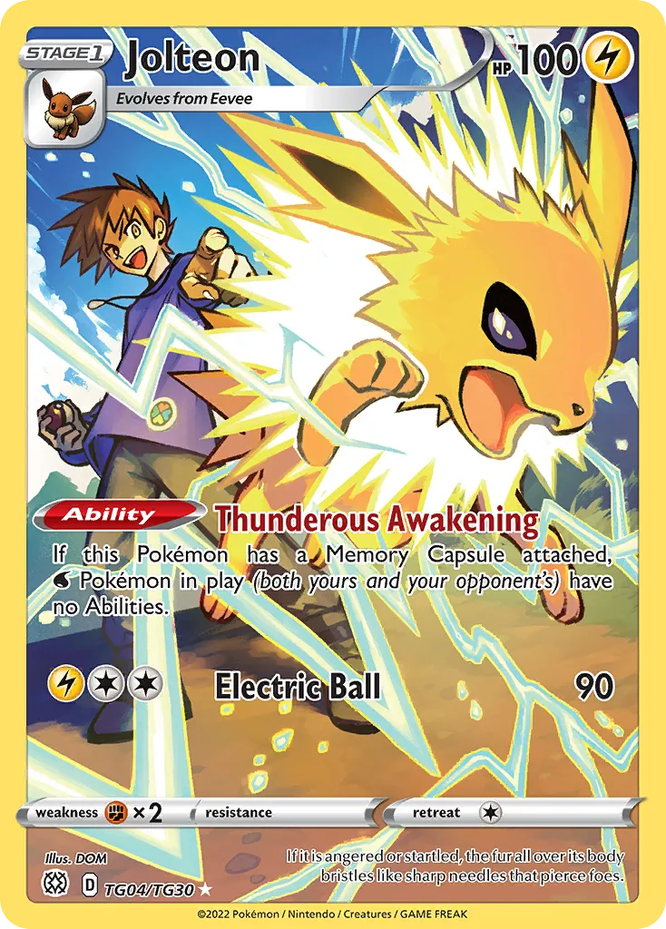 2022 Brilliant Stars Trainer Gallery Jolteon #TG04 Trainer Gallery Rare Holo card image