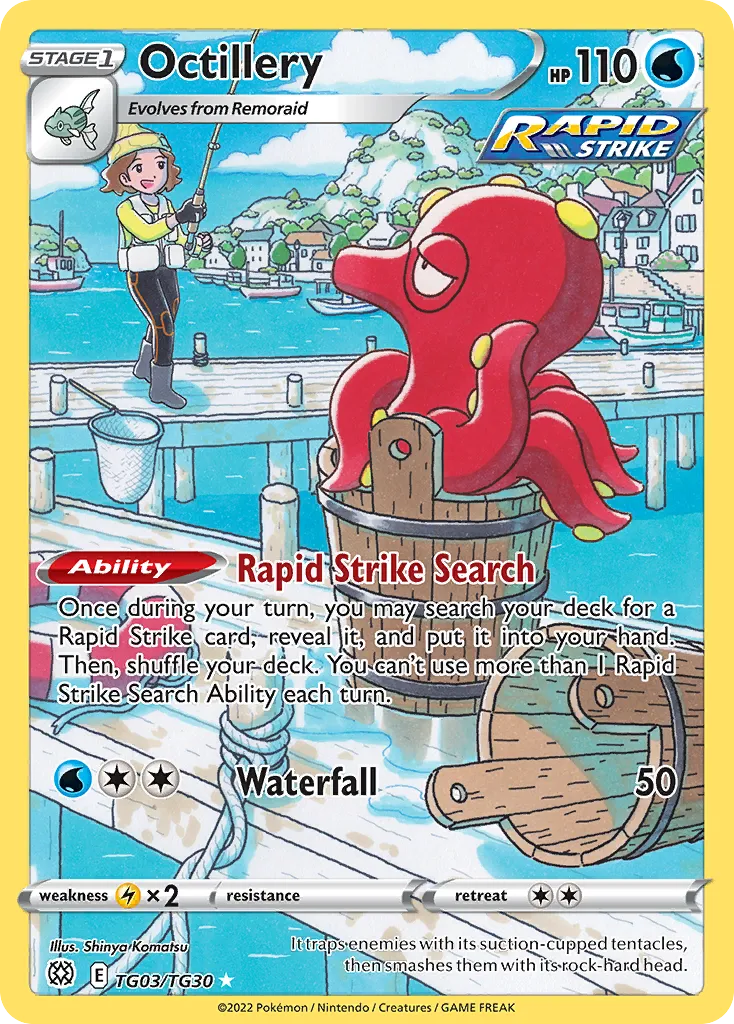 2022 Brilliant Stars Trainer Gallery Octillery #TG03 Trainer Gallery Rare Holo card image