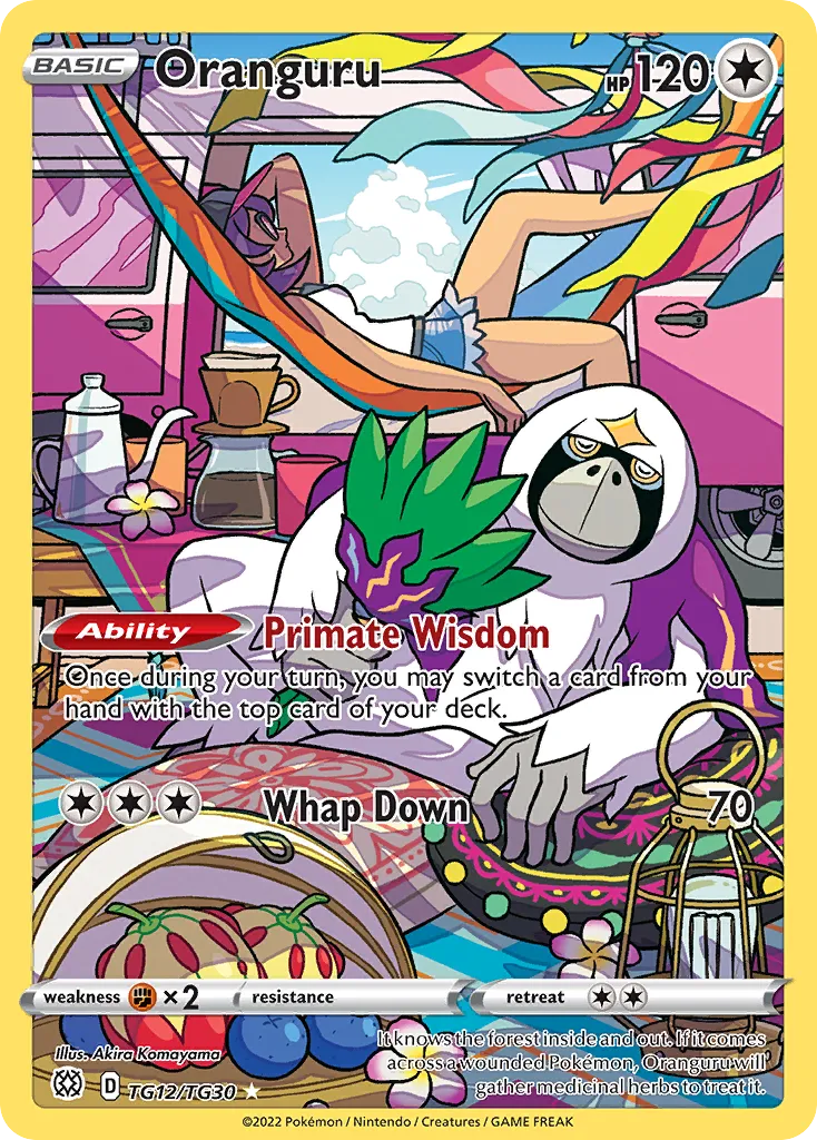 2022 Brilliant Stars Trainer Gallery Oranguru #TG12 Trainer Gallery Rare Holo card image