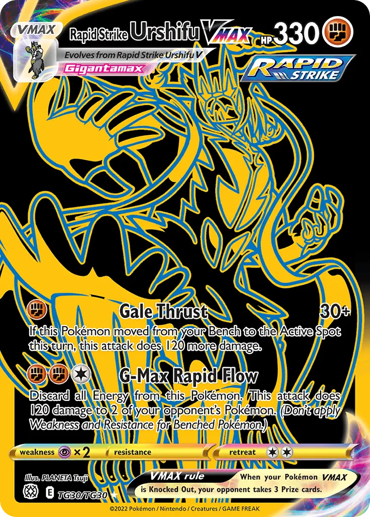 2022 Brilliant Stars Trainer Gallery Rapid Strike Urshifu VMAX #TG21 Rare Holo VMAX card image