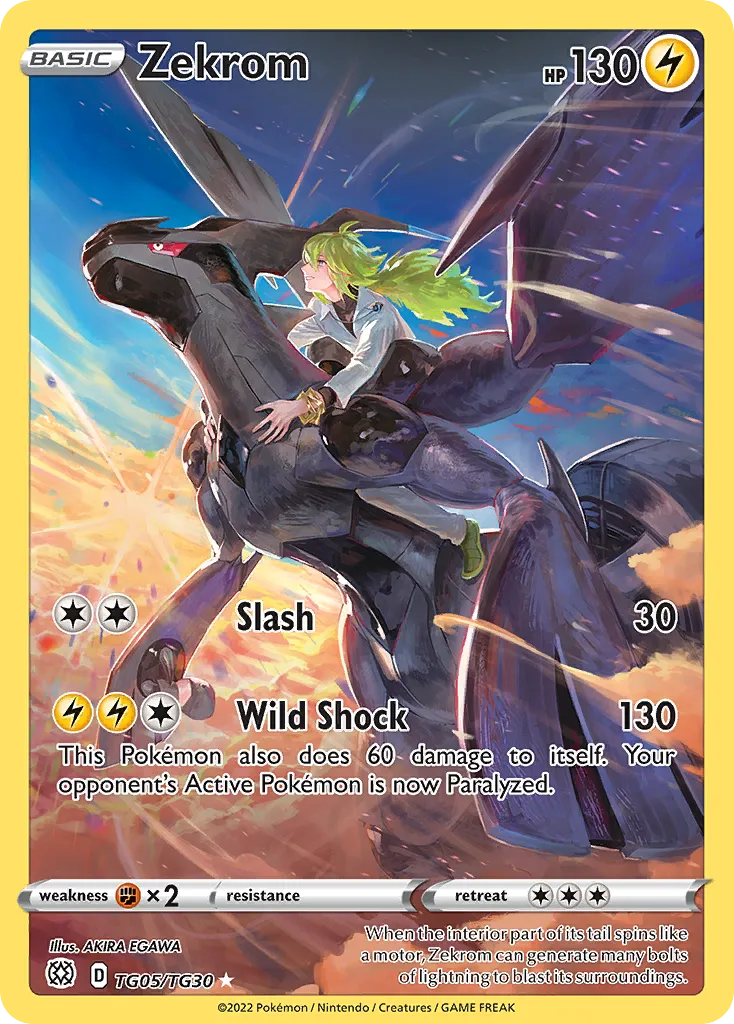 2022 Brilliant Stars Trainer Gallery Zekrom #TG05 Trainer Gallery Rare Holo card image