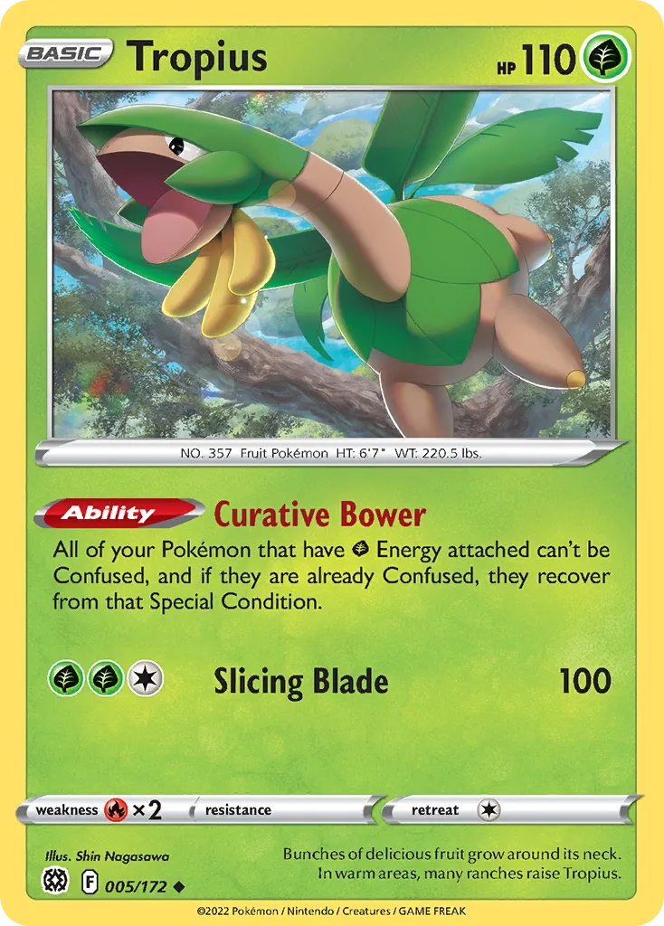2022 Brilliant Stars Tropius Uncommon #005/172 Uncommon card image